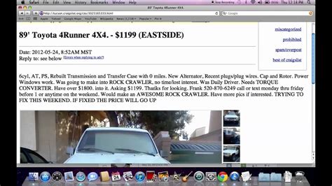 craigslist en tucson by owner